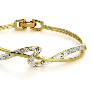 Gold Plated White Crystal Stone Bangle Bracelet