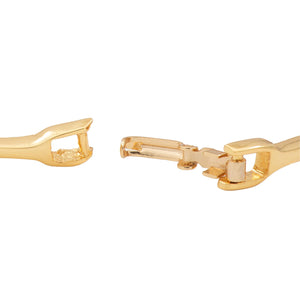 Estele  Gold and Silver Plated Classic Seven Stone Twin Cuff Bracelet for women