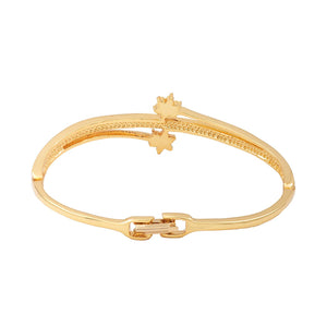 Estele  Gold and Silver Plated Classic Seven Stone Twin Cuff Bracelet for women