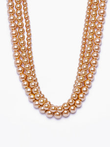 Estele Gold Plated Glass Pearls Vintage Necklace for Women
