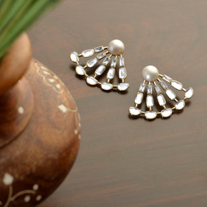 Aiyna Pearl Deco Statement Studs