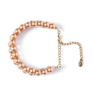 Estele - Gold Glass Pearl Double Line Bracelet