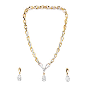 Estele Gold Plated Valentine Necklace Set