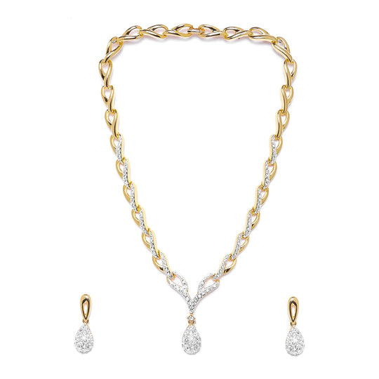 Estele Gold Plated Valentine Necklace Set