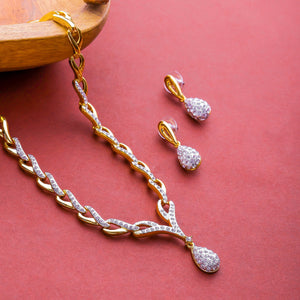Estele Gold Plated Valentine Necklace Set