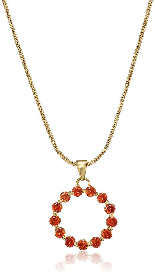 Trendy Candy Pendant  with fancy Orange crystals Stones