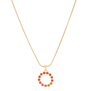 Trendy Candy Pendant  with fancy Orange crystals Stones