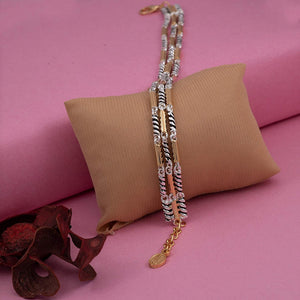 Estele Silver and Gold Plated Adjustable Bracelet for Girls