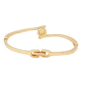 Estele gold plated  Single Diamond Sophisticated Bracelet for Women