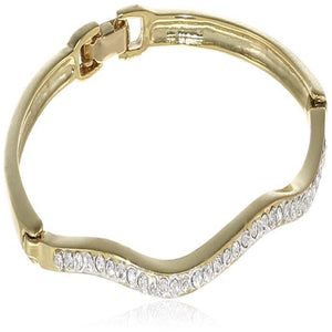 Estele gold  Plated Simple Wave line Cuff Bracelet for women
