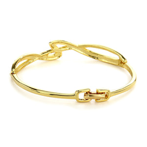 Gold Plated White Crystal Stone Bangle Bracelet