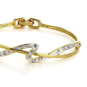 Gold Plated White Crystal Stone Bangle Bracelet