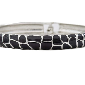 Estele Rhodium Plated Pathway Enamel Cuff Bracelet for women