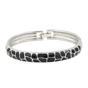 Estele Rhodium Plated Pathway Enamel Cuff Bracelet for women