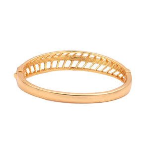 Estele Gold Plated Studded Feather Cuff Bracelet for women