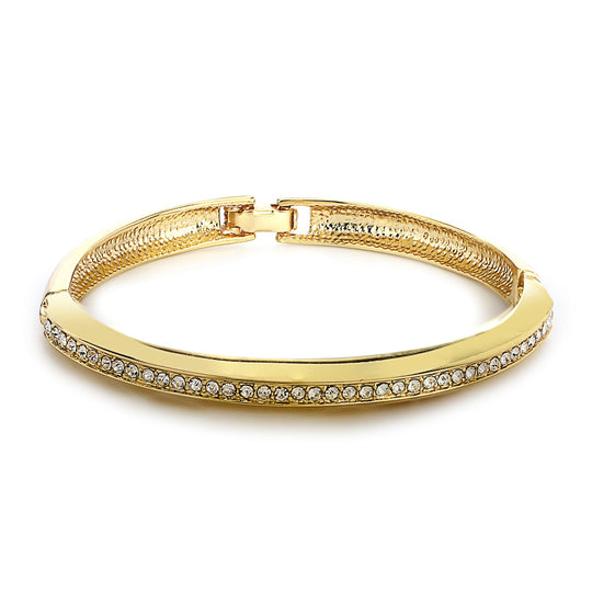 Gold Tone Plated White Stone Kaada Bracelet For Womens