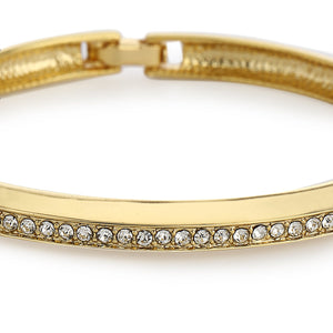 Gold Tone Plated White Stone Kaada Bracelet For Womens