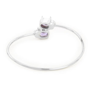 Estele  Silver Colour With Purple Stone Bracelets for women