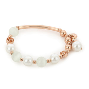 Estele Flower Modal Flux Glass Pearl Charm Bracelet