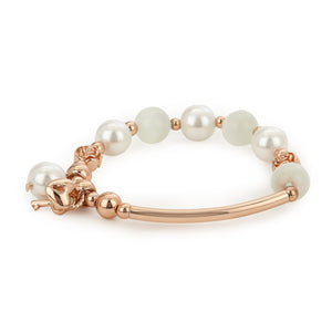 Estele Flower Modal Flux Glass Pearl Charm Bracelet