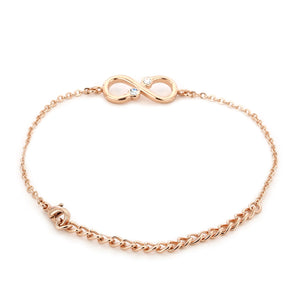 Estele Infinity Rose gold Bracelet Using Swarovski Stones