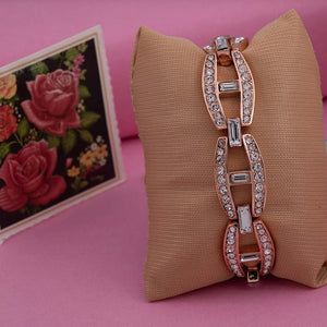 Estele rose  Gold Plated Baguette Bridge Tennis Bracelet for women