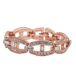 Estele rose  Gold Plated Baguette Bridge Tennis Bracelet for women