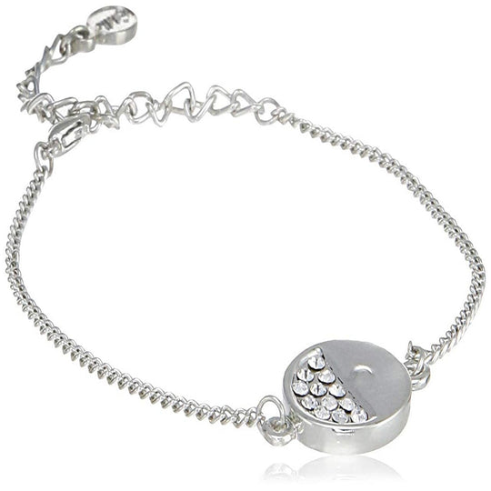 Estele Rhodium plated with white Austrian stones bracelet for women