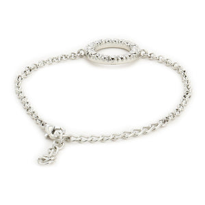 Estele Round Silver Tone Bracelet Using Swarovski Stones for women (adjustable)