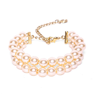Estele - Creamy Glass Pearl double line Bracelet