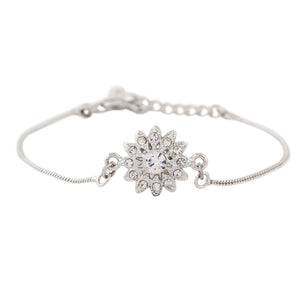 Estele Gold Plated Sublime Floral Bracelet With Austrian Crystals For Men & Women
