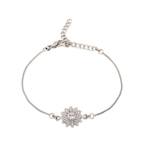 Estele Gold Plated Sublime Floral Bracelet With Austrian Crystals For Men & Women