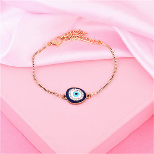 Estele Gold Plated Designer Evil Eye Bracelet With Austrian Crystals For Men & Women