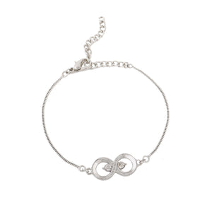 Estele Rodium Plated Eternal Knot Bracelet With Austrian Crystals For Men & Women