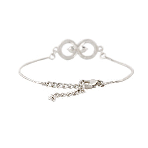 Estele Rodium Plated Eternal Knot Bracelet With Austrian Crystals For Men & Women