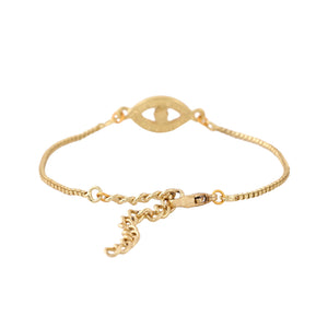 Estele Gold Plated Auspicious Evil Eye Bracelet With Austrian Crystals For Men & Women