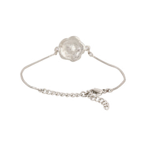 Estele Rhodium Plated Designer Pearl Floral Bracelet For Men & Women