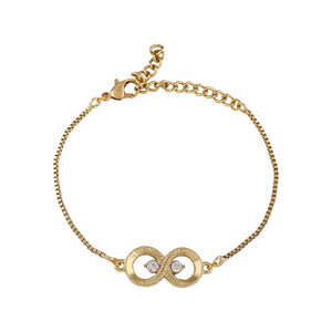 Estele Gold Plated Eternal Knot Bracelet With Austrian Crystals For Men & Women