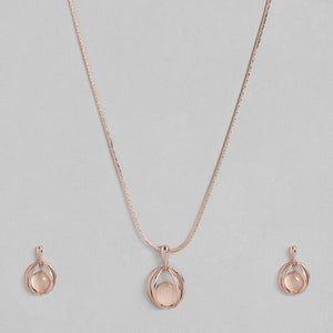 Estele - 24 CT Rosegold Plated Shell Pendent Set for women