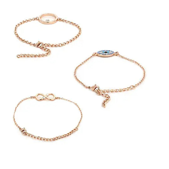 Estele Austrian Stones Evil Eye Bracelet Set