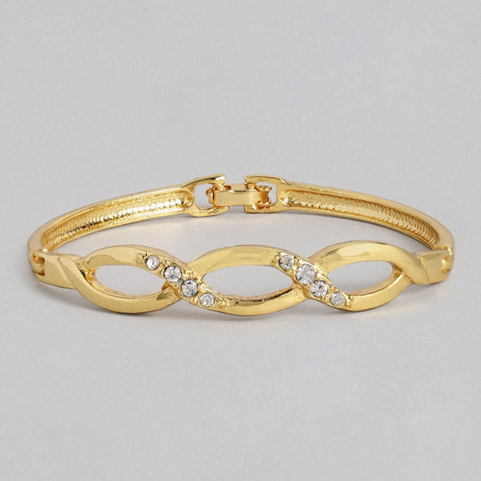 Estele  Gold Plated DNA Twist Cuff Bracelet   for women