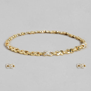 Estele 24 Kt Gold Plated Infinity Loops with Austrian Crystal Necklace Set for Women