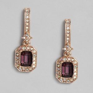 Estele Purple lusture stone drop latest earrings for women