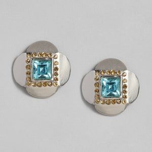 Estele silver colour petal trending earrings for women