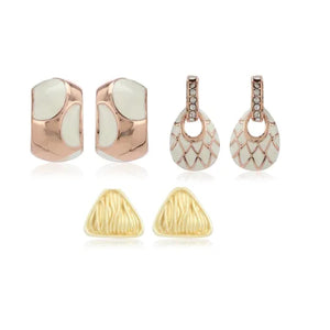 Rose Gold & Enamel Earrings Combo