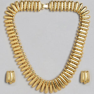 Estele 24 Kt Gold Plated Link capsule Necklace