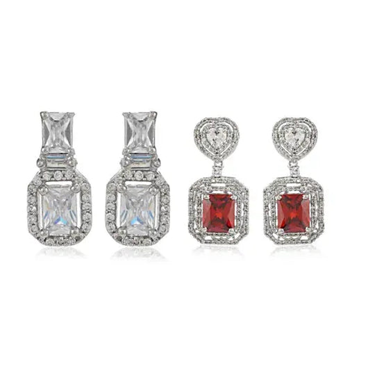 Diamante Fancy Earrings Set With Semi Precious Stones