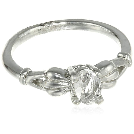 Estele Silver Rhodium Plated Elegant Austrian Crystal Adjustable Ring for Women( non adjustble)