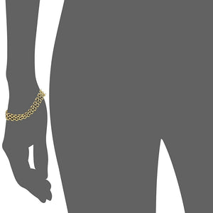 Estele Gold Plated Slender Brick Link Bracelet  for women