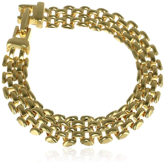 Estele Gold Plated Slender Brick Link Bracelet  for women
